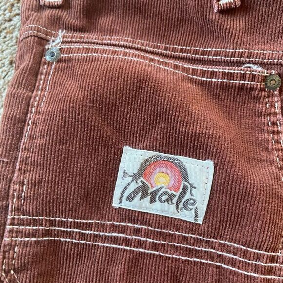 Unique Brown Corduroy Pants y2k unique rare male stage hand - Picture 5 of 10